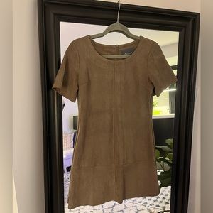 Brown Suede Shift Dress ~ Size S